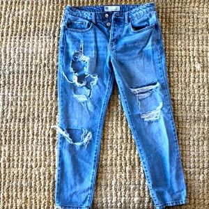 RSQ boyfriend distressed ripped jeans frayed